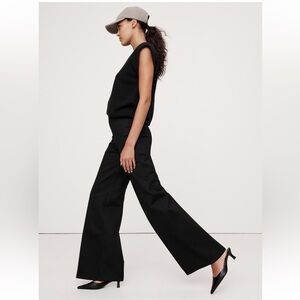 Banana Republic Wide-Leg Black Everywhere Ponte Pants